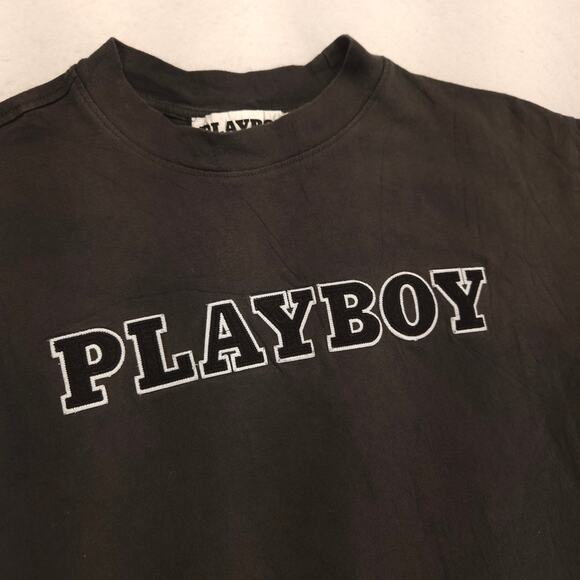 Playboy Graphic Casual Short Sleeve Crew Neck T Shirt Mens Size Medium M Gray - Picture 4 of 9